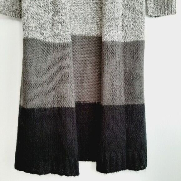 RD STYLE Long Cardigan Sweater Open Front Wide Stripe Sz M - Picture 4 of 10